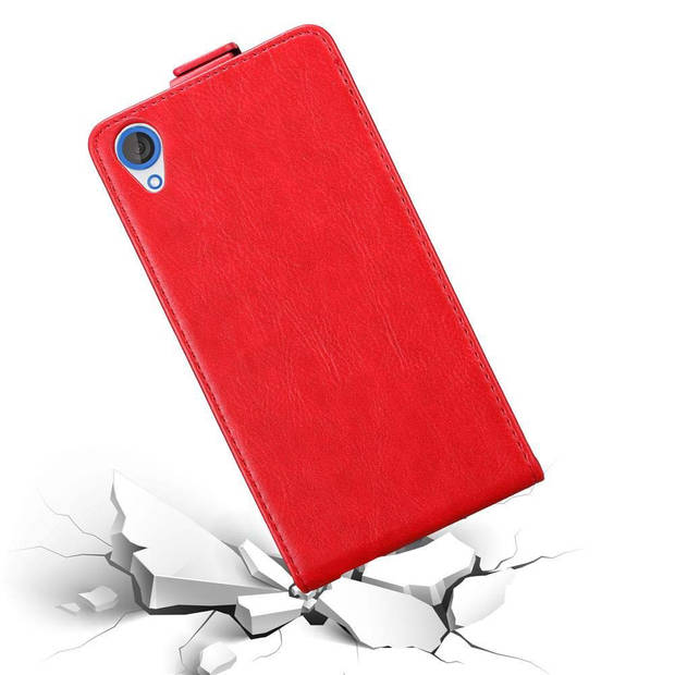 Cadorabo Hoesje geschikt voor HTC Desire 820 in APPEL ROOD - Beschermhoes Flip Case Cover magnetische sluiting