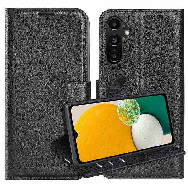 Cadorabo Hoesje geschikt voor Samsung Galaxy A13 5G in PHANTOM ZWART - Beschermhoes Cover magnetische sluiting Case