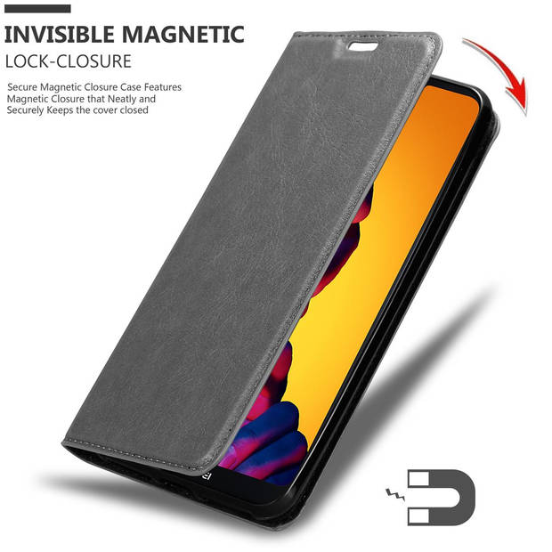 Cadorabo Hoesje geschikt voor Huawei P20 LITE 2018 / NOVA 3E in TITANIUM GRIJS - Beschermhoes Case magnetische sluiting