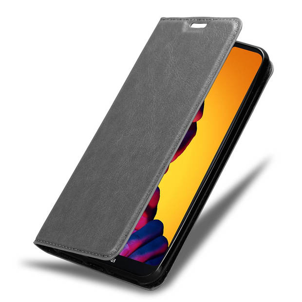 Cadorabo Hoesje geschikt voor Huawei P20 LITE 2018 / NOVA 3E in TITANIUM GRIJS - Beschermhoes Case magnetische sluiting