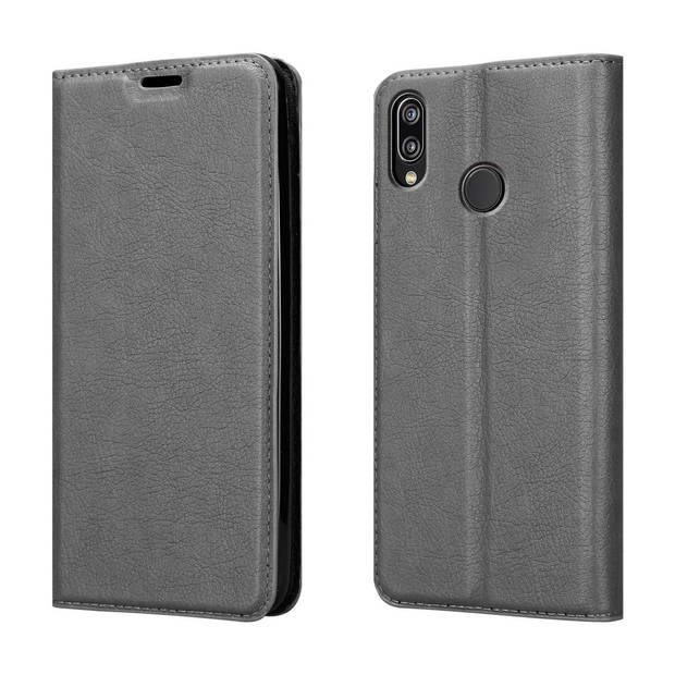 Cadorabo Hoesje geschikt voor Huawei P20 LITE 2018 / NOVA 3E in TITANIUM GRIJS - Beschermhoes Case magnetische sluiting