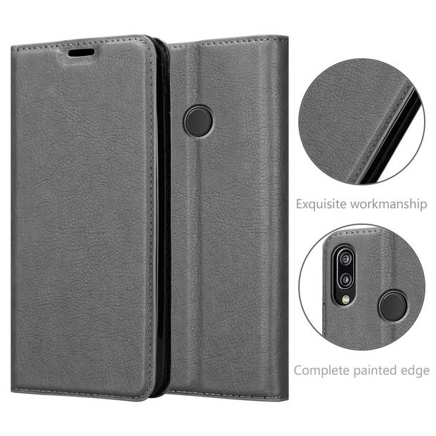 Cadorabo Hoesje geschikt voor Huawei P20 LITE 2018 / NOVA 3E in TITANIUM GRIJS - Beschermhoes Case magnetische sluiting