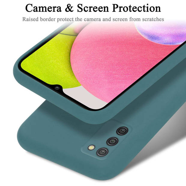 Cadorabo Hoesje geschikt voor Samsung Galaxy A03s Case in LIQUID GROEN - Beschermhoes TPU silicone Cover