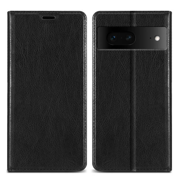 Cadorabo Hoesje geschikt voor Google PIXEL 7 in ZWARTE NACHT - Beschermhoes Case magnetische sluiting Cover