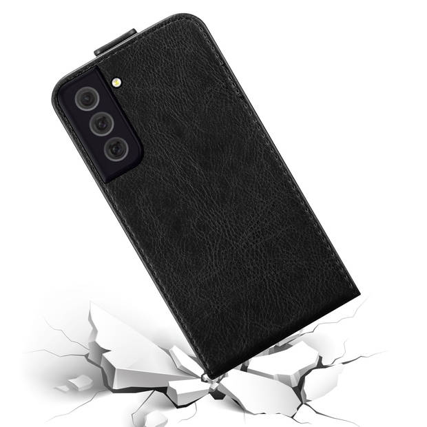 Cadorabo Hoesje geschikt voor Samsung Galaxy S22 in ZWARTE NACHT - Beschermhoes Flip Case Cover magnetische sluiting