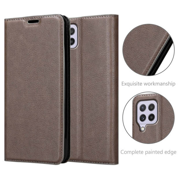 Cadorabo Hoesje geschikt voor Samsung Galaxy A22 4G / M22 / M32 4G in KOFFIE BRUIN - Beschermhoes Case magnetische