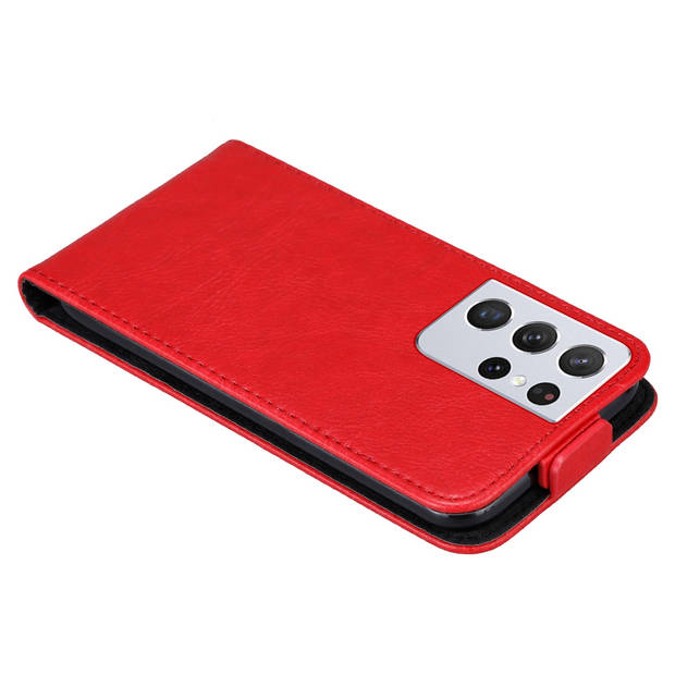 Cadorabo Hoesje geschikt voor Samsung Galaxy S22 ULTRA in APPEL ROOD - Beschermhoes Flip Case Cover magnetische sluiting