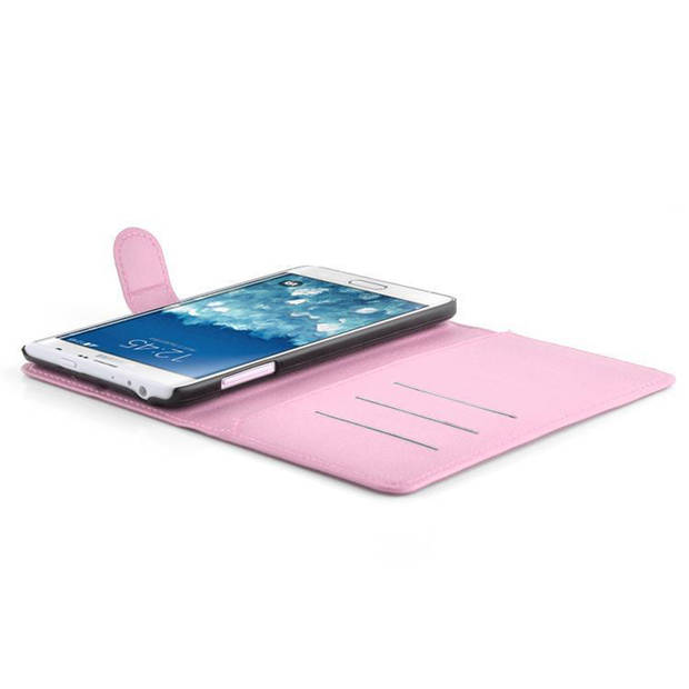 Cadorabo Hoesje geschikt voor Samsung Galaxy NOTE EDGE in LOTUS ROZE - Beschermhoes Cover magnetische sluiting Case