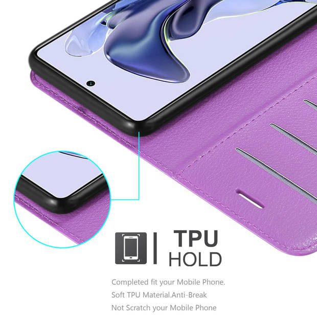 Cadorabo Hoesje geschikt voor Xiaomi 11T / 11T PRO in MANGAAN PAARS - Beschermhoes Cover magnetische sluiting Case