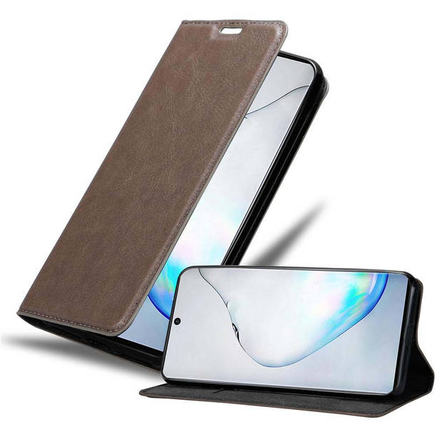 Cadorabo Hoesje geschikt voor Samsung Galaxy NOTE 10 in KOFFIE BRUIN - Beschermhoes Case magnetische sluiting Cover