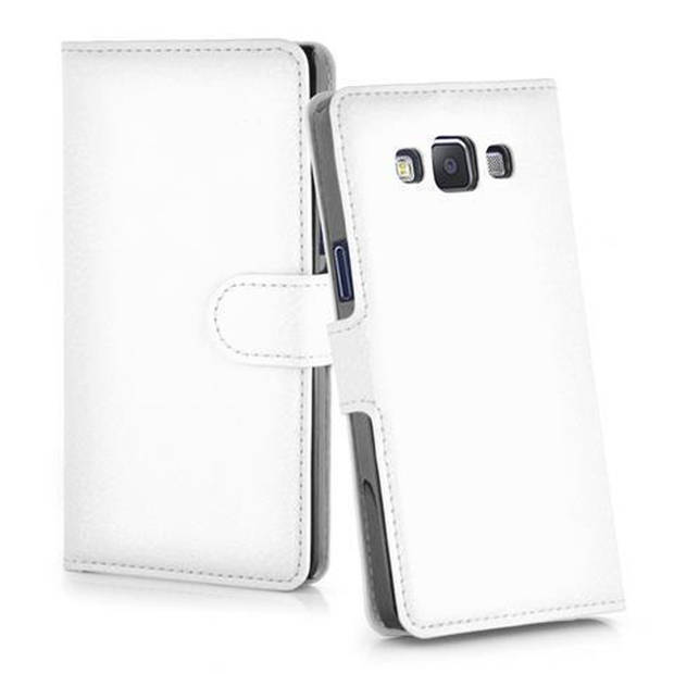 Cadorabo Hoesje geschikt voor Samsung Galaxy A7 2015 in ARCTISCH WIT - Beschermhoes Cover magnetische sluiting Case