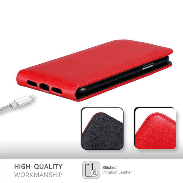 Cadorabo Hoesje geschikt voor Apple iPhone X / XS in APPEL ROOD - Beschermhoes Flip Case Cover magnetische sluiting