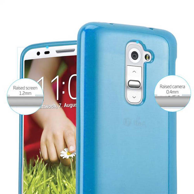 Cadorabo Hoesje geschikt voor LG G2 MINI in TURKOOIS - Beschermhoes TPU silicone Case Cover Brushed