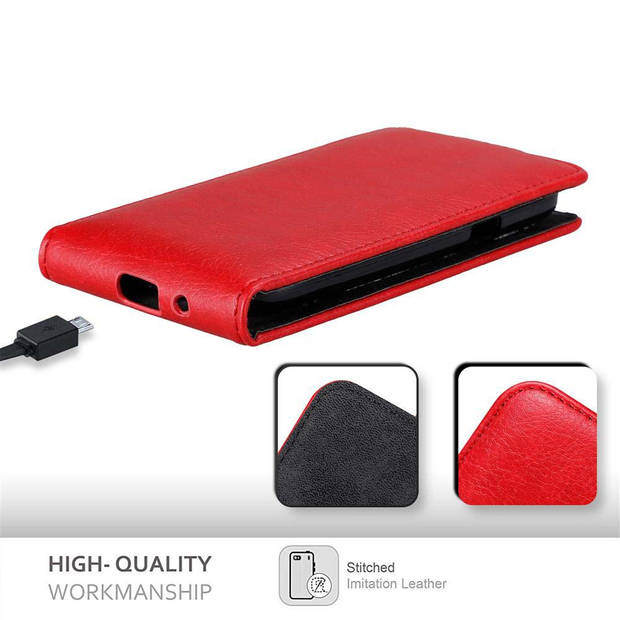 Cadorabo Hoesje geschikt voor Samsung Galaxy S4 MINI in APPEL ROOD - Beschermhoes Flip Case Cover magnetische sluiting