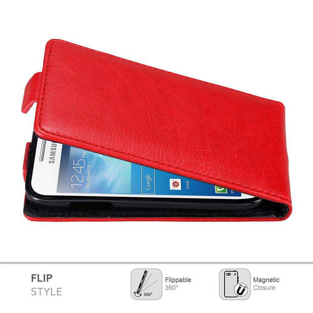 Cadorabo Hoesje geschikt voor Samsung Galaxy S4 MINI in APPEL ROOD - Beschermhoes Flip Case Cover magnetische sluiting