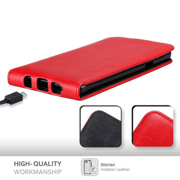 Cadorabo Hoesje geschikt voor Samsung Galaxy NOTE 5 in APPEL ROOD - Beschermhoes Flip Case Cover magnetische sluiting