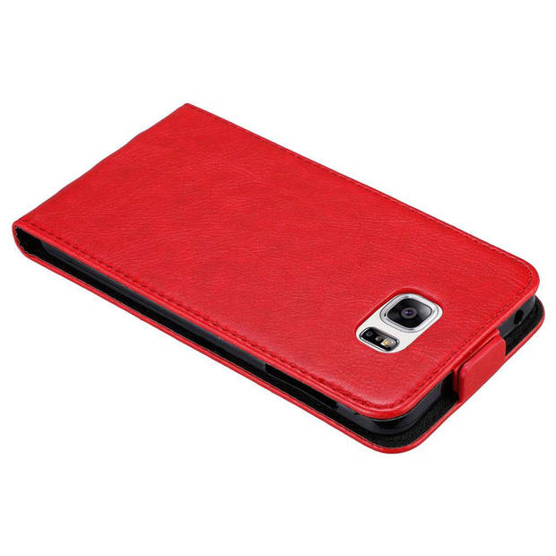 Cadorabo Hoesje geschikt voor Samsung Galaxy NOTE 5 in APPEL ROOD - Beschermhoes Flip Case Cover magnetische sluiting