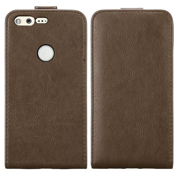 Cadorabo Hoesje geschikt voor Google PIXEL in KOFFIE BRUIN - Beschermhoes Flip Case Cover magnetische sluiting