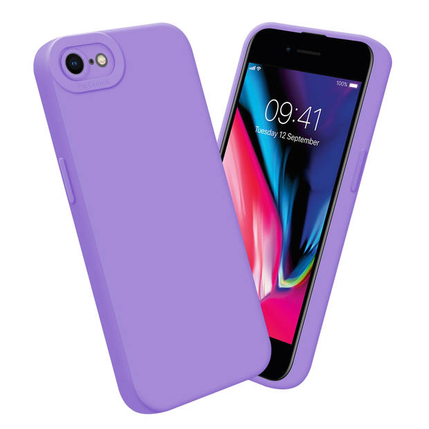 Cadorabo Hoesje geschikt voor Apple iPhone 7 / 7S / 8 / SE 2020 in FLUID LICHT PAARS - Beschermhoes TPU silicone Cover