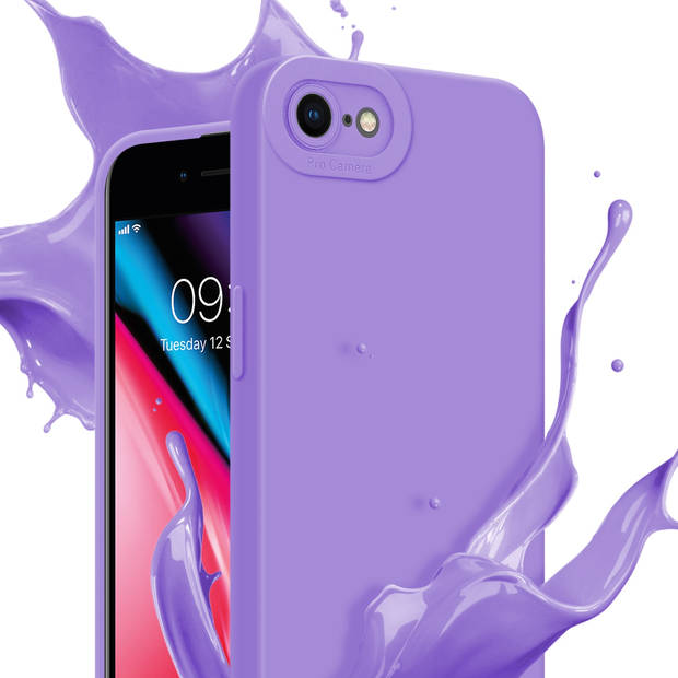 Cadorabo Hoesje geschikt voor Apple iPhone 7 / 7S / 8 / SE 2020 in FLUID LICHT PAARS - Beschermhoes TPU silicone Cover