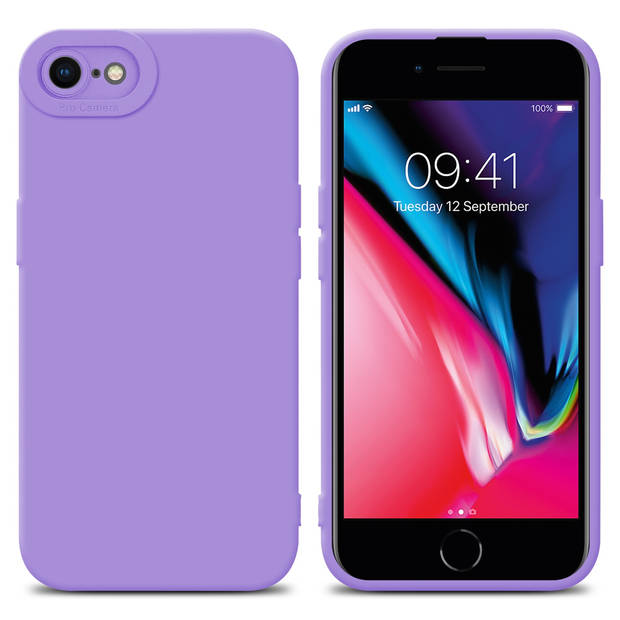 Cadorabo Hoesje geschikt voor Apple iPhone 7 / 7S / 8 / SE 2020 in FLUID LICHT PAARS - Beschermhoes TPU silicone Cover
