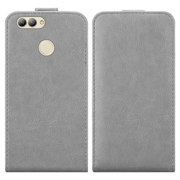 Cadorabo Hoesje geschikt voor Huawei NOVA 2 in TITANIUM GRIJS - Beschermhoes Flip Case Cover magnetische sluiting