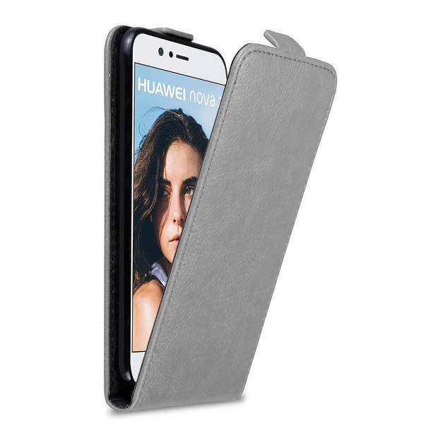 Cadorabo Hoesje geschikt voor Huawei NOVA 2 in TITANIUM GRIJS - Beschermhoes Flip Case Cover magnetische sluiting