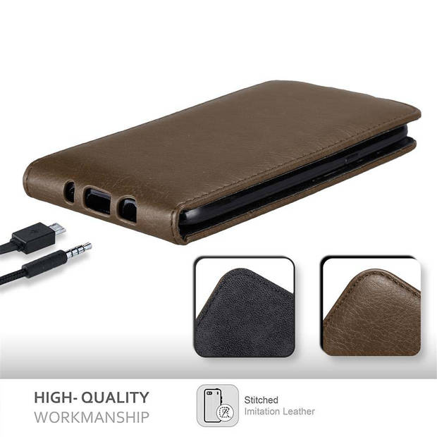 Cadorabo Hoesje geschikt voor Samsung Galaxy J5 2015 in KOFFIE BRUIN - Beschermhoes Flip Case Cover magnetische sluiting