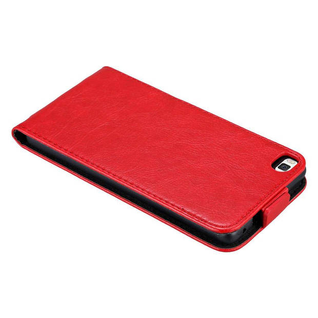 Cadorabo Hoesje geschikt voor Huawei P8 in APPEL ROOD - Beschermhoes Flip Case Cover magnetische sluiting