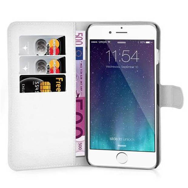 Cadorabo Hoesje geschikt voor Apple iPhone 6 PLUS / 6S PLUS in ARCTISCH WIT - Beschermhoes Cover magnetische sluiting