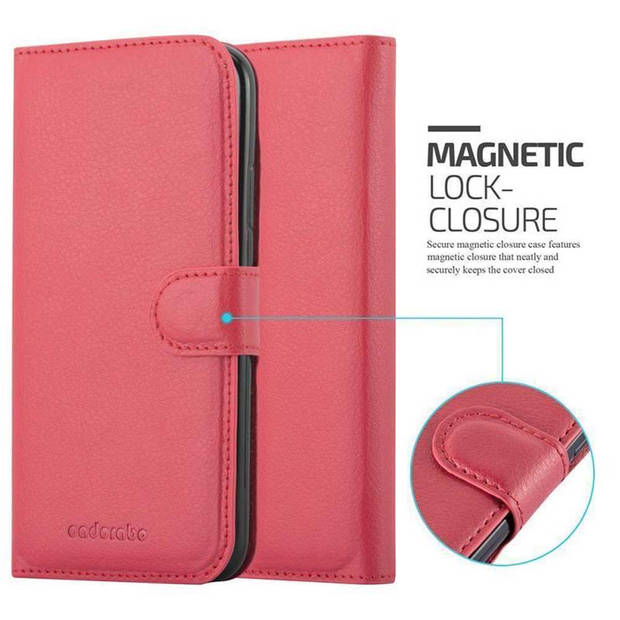 Cadorabo Hoesje geschikt voor Apple iPhone XR in KARMIJN ROOD - Beschermhoes Cover magnetische sluiting Case