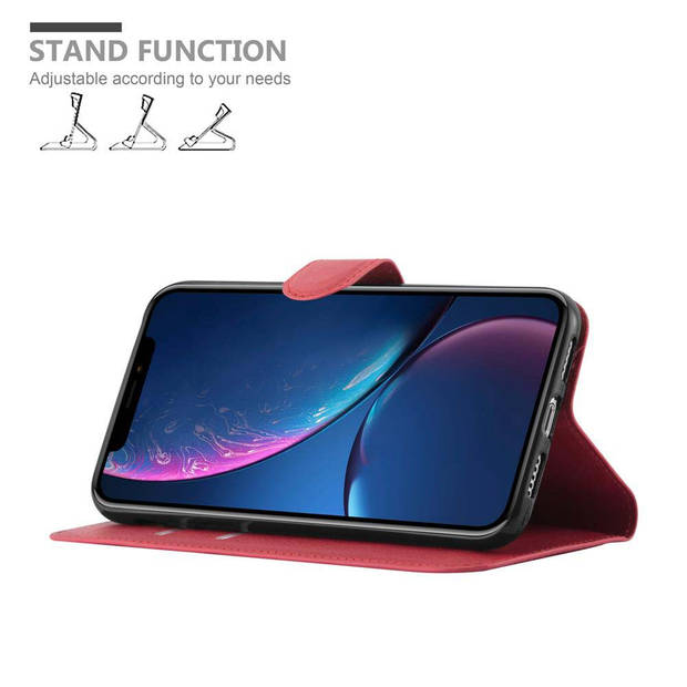 Cadorabo Hoesje geschikt voor Apple iPhone XR in KARMIJN ROOD - Beschermhoes Cover magnetische sluiting Case