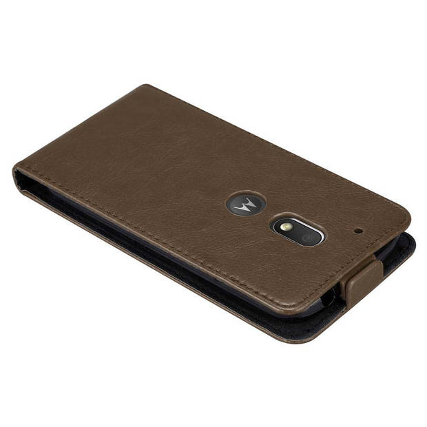 Cadorabo Hoesje geschikt voor Motorola MOTO G4 PLAY in KOFFIE BRUIN - Beschermhoes Flip Case Cover magnetische sluiting