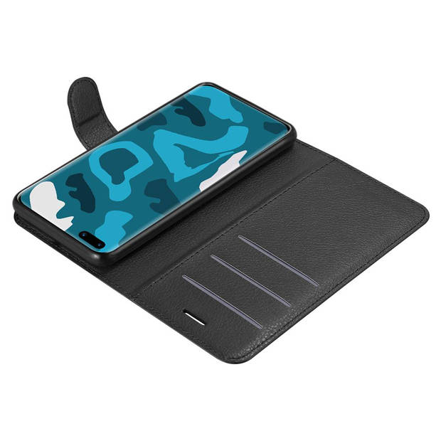 Cadorabo Hoesje geschikt voor Huawei P40 PRO / P40 PRO+ in PHANTOM ZWART - Beschermhoes Cover magnetische sluiting Case