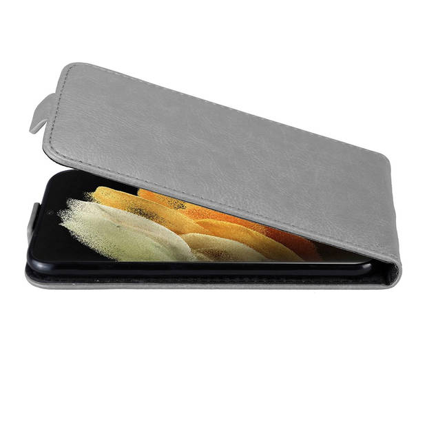 Cadorabo Hoesje geschikt voor Samsung Galaxy S21 ULTRA in TITANIUM GRIJS - Beschermhoes Flip Case Cover magnetische