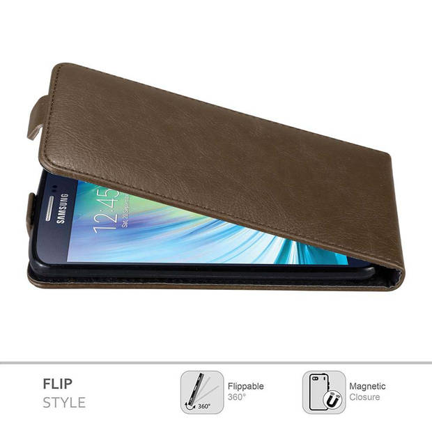 Cadorabo Hoesje geschikt voor Samsung Galaxy A5 2015 in KOFFIE BRUIN - Beschermhoes Flip Case Cover magnetische sluiting