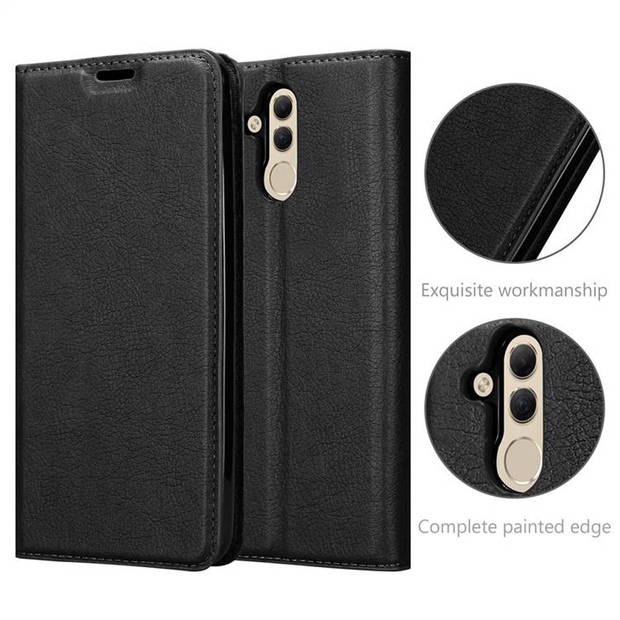 Cadorabo Hoesje geschikt voor Huawei MATE 20 LITE in ZWARTE NACHT - Beschermhoes Case magnetische sluiting Cover