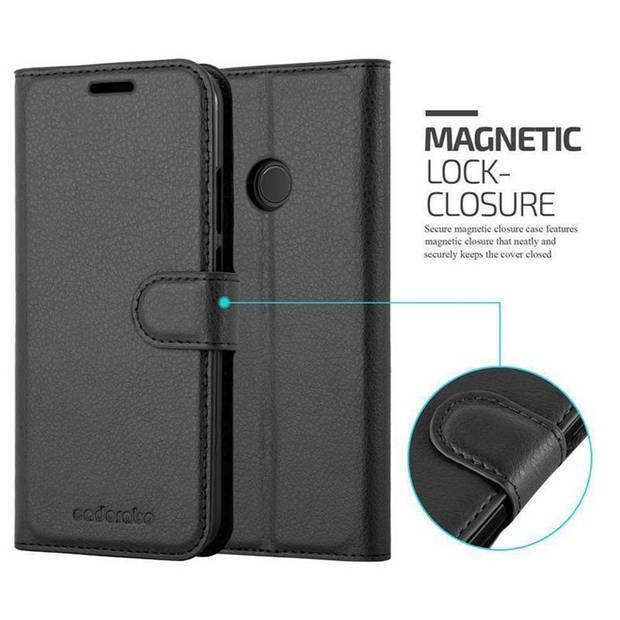 Cadorabo Hoesje geschikt voor Huawei P20 LITE 2018 / NOVA 3E in PHANTOM ZWART - Beschermhoes Cover magnetische sluiting