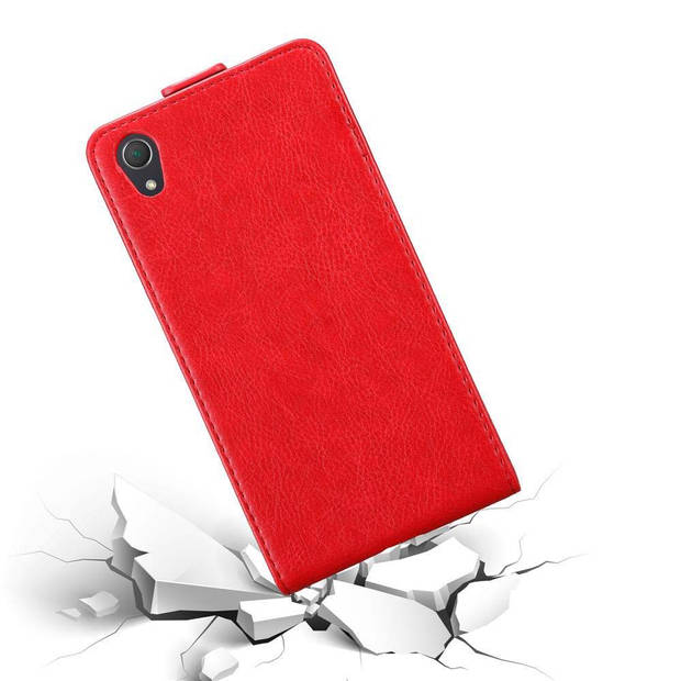 Cadorabo Hoesje geschikt voor Sony Xperia Z2 in APPEL ROOD - Beschermhoes Flip Case Cover magnetische sluiting