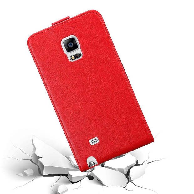 Cadorabo Hoesje geschikt voor Samsung Galaxy NOTE EDGE in APPEL ROOD - Beschermhoes Flip Case Cover magnetische sluiting