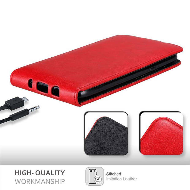 Cadorabo Hoesje geschikt voor Samsung Galaxy J5 2015 in APPEL ROOD - Beschermhoes Flip Case Cover magnetische sluiting