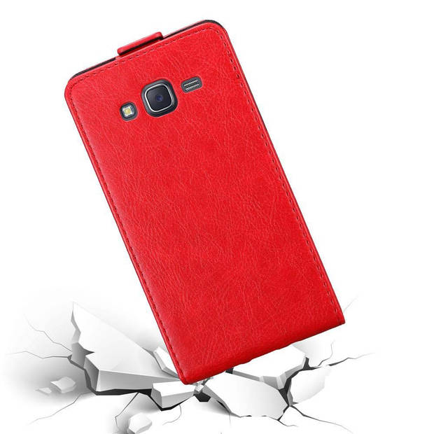 Cadorabo Hoesje geschikt voor Samsung Galaxy J5 2015 in APPEL ROOD - Beschermhoes Flip Case Cover magnetische sluiting
