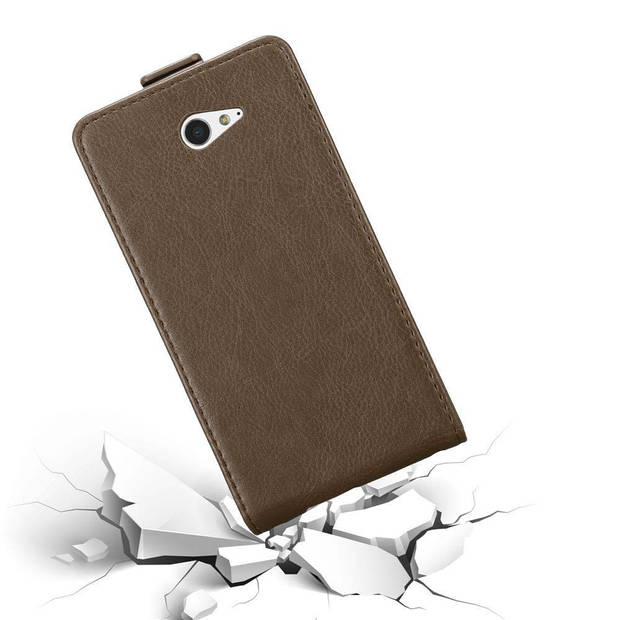 Cadorabo Hoesje geschikt voor Sony Xperia M2 / M2 AQUA in KOFFIE BRUIN - Beschermhoes Flip Case Cover magnetische