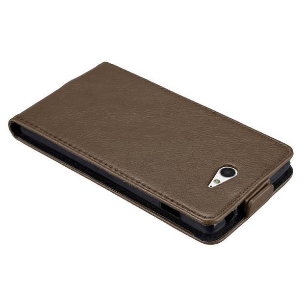 Cadorabo Hoesje geschikt voor Sony Xperia M2 / M2 AQUA in KOFFIE BRUIN - Beschermhoes Flip Case Cover magnetische