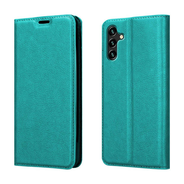 Cadorabo Hoesje geschikt voor Samsung Galaxy A13 5G in BENZINE TURKOOIS - Beschermhoes Case magnetische sluiting Cover