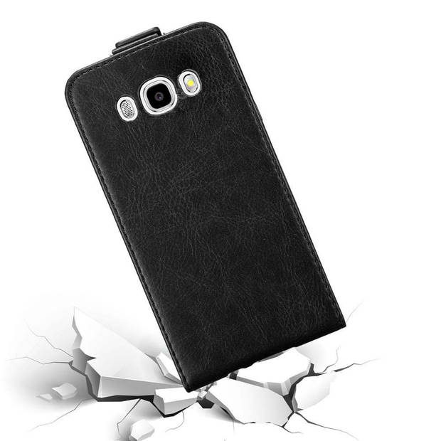 Cadorabo Hoesje geschikt voor Samsung Galaxy J5 2016 in ZWARTE NACHT - Beschermhoes Flip Case Cover magnetische sluiting