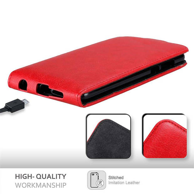 Cadorabo Hoesje geschikt voor Honor 8 / 8 PREMIUM in APPEL ROOD - Beschermhoes Flip Case Cover magnetische sluiting