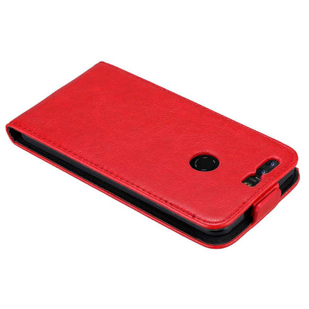 Cadorabo Hoesje geschikt voor Honor 8 / 8 PREMIUM in APPEL ROOD - Beschermhoes Flip Case Cover magnetische sluiting