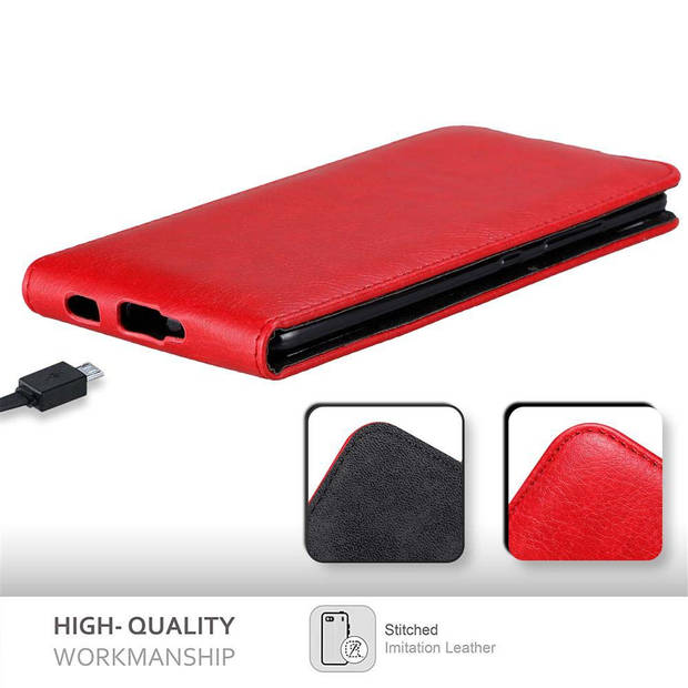 Cadorabo Hoesje geschikt voor HTC U ULTRA in APPEL ROOD - Beschermhoes Flip Case Cover magnetische sluiting