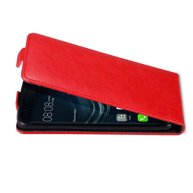 Cadorabo Hoesje geschikt voor Huawei P9 PLUS in APPEL ROOD - Beschermhoes Flip Case Cover magnetische sluiting